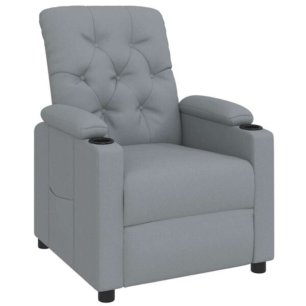 vidaXL Sillón reclinable de tela gris claro