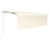 vidaXL Toldo autom&aacute;tico con persiana LED sensor de viento crema 4x3 m