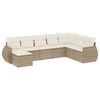 vidaXL Juego de sof&aacute;s de jard&iacute;n con cojines beige 8 pzas rat&aacute;n PE