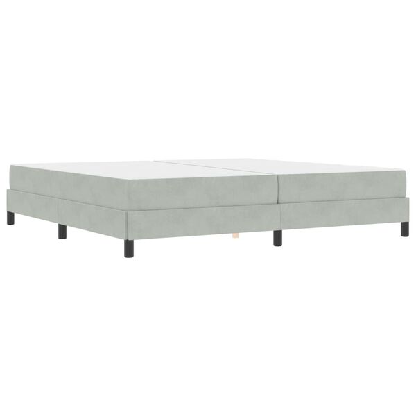 vidaXL Cama tipo Box Spring con colch&oacute;n Gris Claro 200 x 200 cm tela