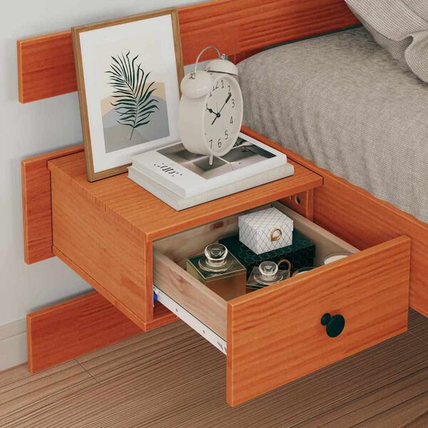 vidaXL Estructura de cama con cabecera Marr&oacute;n cera 90 x 200 cm