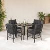 vidaXL Set de muebles jard&iacute;n 5 pzas con cojines rat&aacute;n sint&eacute;tico negro