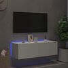 vidaXL Mueble de TV de pared con luces LED blanco 100x35x31 cm
