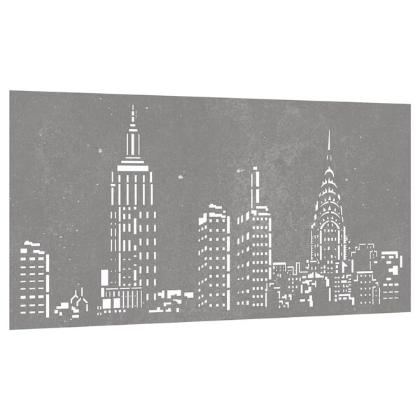 vidaXL Adorno de pared de jard&iacute;n acero corten dise&ntilde;o skyline 105x55 cm