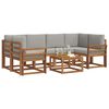 vidaXL Conjunto de sof&aacute;s de exterior 7 pcs Gris Natural y Claro