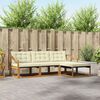vidaXL Conjunto de sof&aacute;s de exterior con coj&iacute;n 4 pcs Natural y Crema