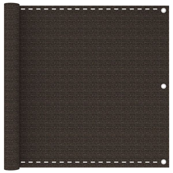 vidaXL Toldo para balc&oacute;n HDPE marr&oacute;n 90x600 cm