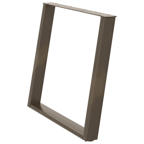 vidaXL Patas para mesa de comedor en forma de U (2 unidades, acero natural, 100 x 72-73 cm)