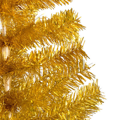 vidaXL Árbol de Navidad artificial con LED y soporte dorado PET 150 cm