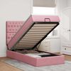 vidaXL Estructura cama otomana colchones terciopelo rosa 80x200cm