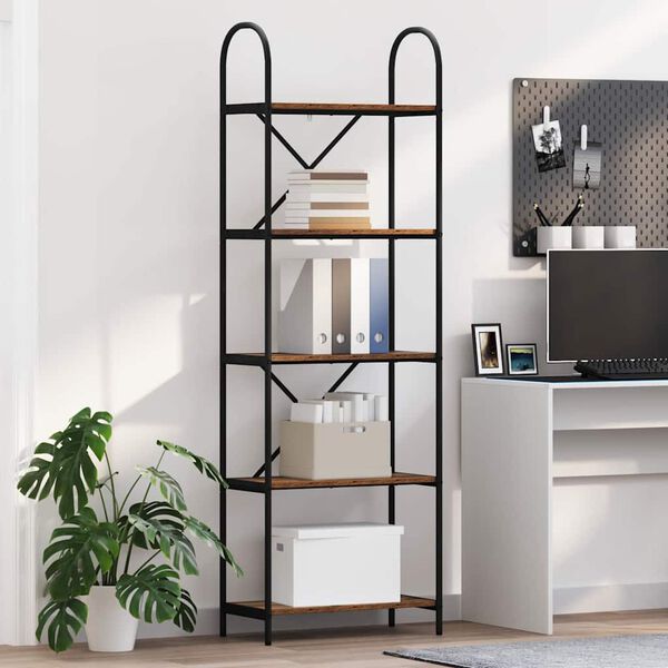 vidaXL Estante de libros Madera vieja 60 x 30 x 183 cm