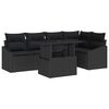 vidaXL Conjunto de sof&aacute; de jard&iacute;n 6 uds. Negro
