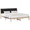 vidaXL Estructura de cama con cabecera Marr&oacute;n y negro 200 x 200 cm