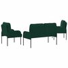vidaXL Juegos de sof&aacute;s con coj&iacute;n 3 pcs Verde oscuro 115 x 56 x 80 cm