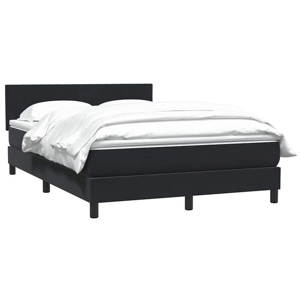 vidaXL Cama box spring con colch&oacute;n terciopelo negro 160x210 cm