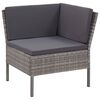 vidaXL Set de muebles de jard&iacute;n 8 pzas y cojines rat&aacute;n sint&eacute;tico gris
