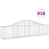 vidaXL Cestas de gaviones 18 uds forma de arco hierro 200x30x40/60 cm