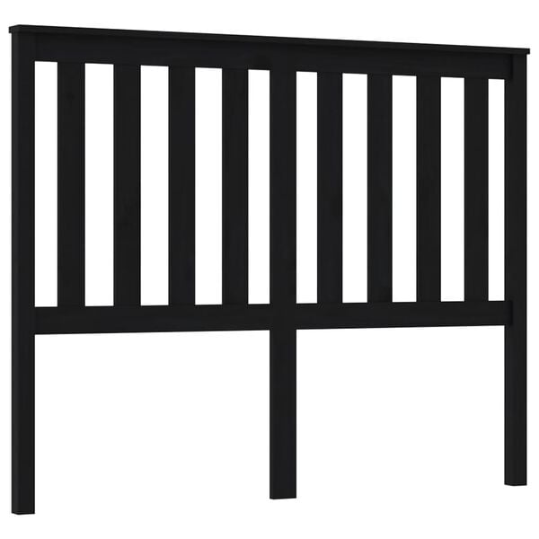vidaXL Cabecero de cama madera maciza de pino negro 126x6x101 cm