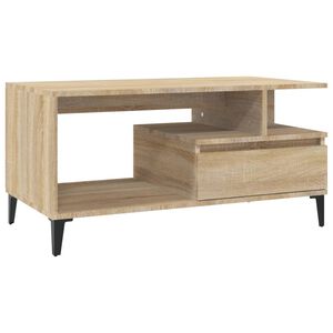 vidaXL Mesa de centro madera contrachapada roble Sonoma 90x49x45 cm