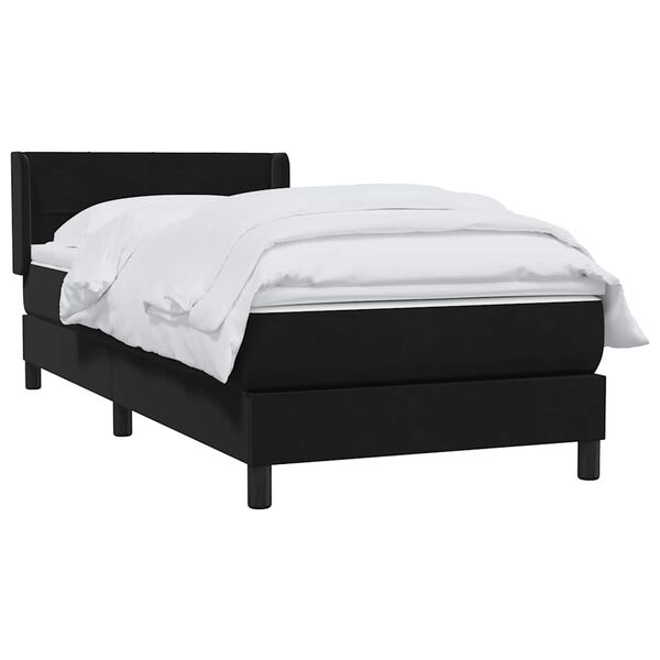vidaXL Cama box spring con colch&oacute;n cuero sint&eacute;tico negro 80x220 cm