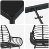 vidaXL Conjunto de Comedor de Jard&iacute;n 7 pcs Negro rat&aacute;n sint&eacute;tico
