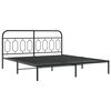 vidaXL Estructura cama sin colch&oacute;n con cabecero metal negro 160x200 cm