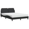 vidaXL Cama con colch&oacute;n Zadar cuero sint&eacute;tico negro 140x200 cm