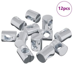 vidaXL Tuerca de barril para muebles 12 pcs Recubierto de zinc Hierro