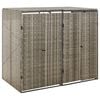 vidaXL Cobertizo para 2 contenedores basura rat&aacute;n PE gris 140x80x117cm