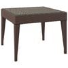 vidaXL Mesa auxiliar vidrio templado rat&aacute;n sint&eacute;tico marr&oacute;n 50x50x38cm