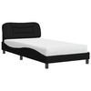 vidaXL Cama con colch&oacute;n Hvar tela negro 100x200 cm