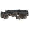 vidaXL Conjunto de sof&aacute;s de jard&iacute;n 13 pcs Gris rat&aacute;n sint&eacute;tico
