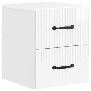vidaXL Mesita de Noche de Pared con caj&oacute;n Brillante 34,5 x 33 x 40 cm