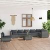 vidaXL Set de muebles de jardín 8 pzas y cojines ratán sintético gris