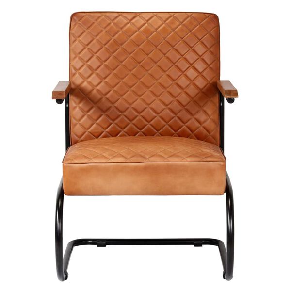 vidaXL Sill&oacute;n de cuero aut&eacute;ntico marr&oacute;n claro