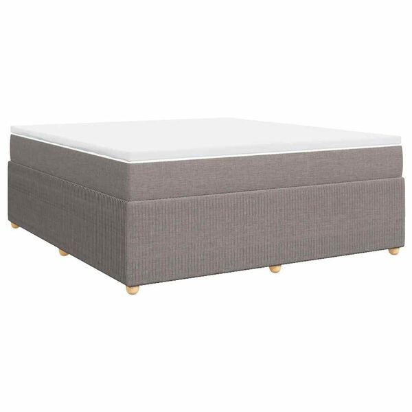 vidaXL Cama box spring con colch&oacute;n tela gris taupe 180x200 cm