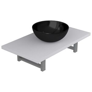 vidaXL Conjunto de muebles de ba&ntilde;o 2 piezas cer&aacute;mica blanco