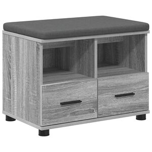 vidaXL Banco de entrada con coj&iacute;n Gris Sonoma 60 x 38 x 46 cm