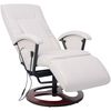 vidaXL Sillón de masaje shiatsu cuero sintético blanco