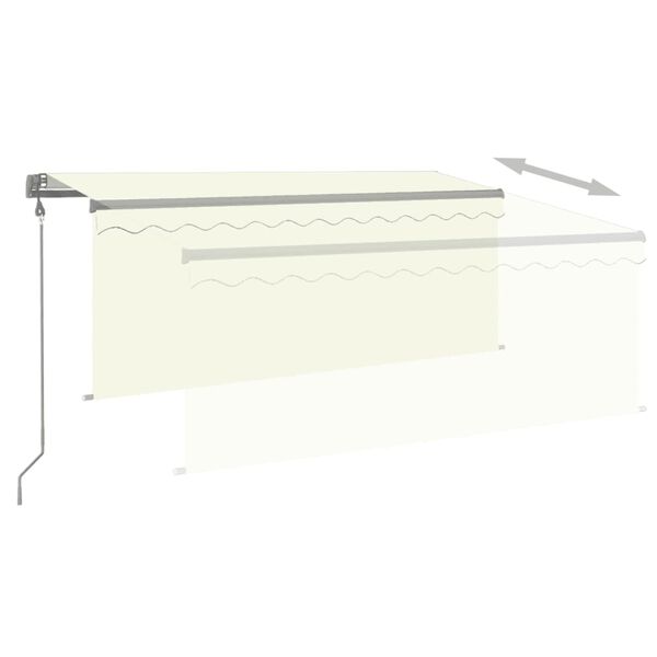 vidaXL Toldo autom&aacute;tico retr&aacute;ctil con persiana color crema 3x2,5m