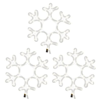 vidaXL Figura de Navidad de copo de nieve con LED 3 piezas 27x27 cm