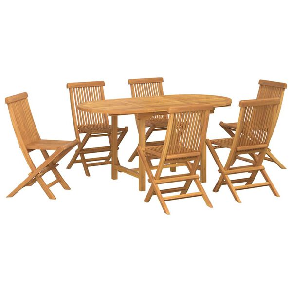 vidaXL Conjunto de Comedor de Jardín 7 pcs Marrón