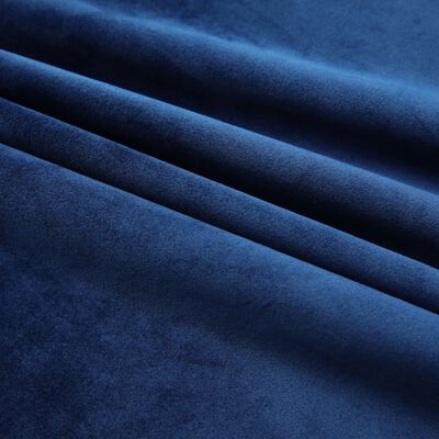 vidaXL Cortinas opacas ganchos 2 pzas terciopelo azul oscuro 140x245cm