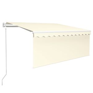 vidaXL Toldo autom&aacute;tico con persiana LED sensor de viento crema 3x2,5m
