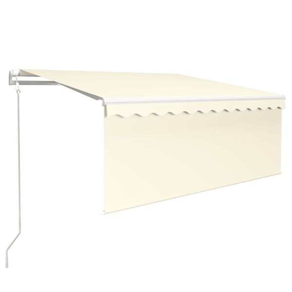 vidaXL Toldo autom&aacute;tico con persiana LED sensor de viento crema 3x2,5m