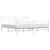 vidaXL Estructura cama sin colchón con estribo metal blanco 193x203 cm
