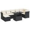 vidaXL Set de sof&aacute;s de jard&iacute;n y cojines 8 piezas rat&aacute;n sint&eacute;tico negro