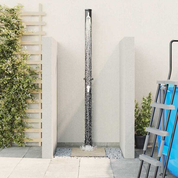 vidaXL Ducha Solar Exterior Negro 217 cm PVC y aluminio