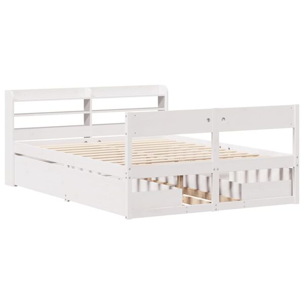 vidaXL Estructura de cama sin colch&oacute;n madera maciza de pino 160x200 cm