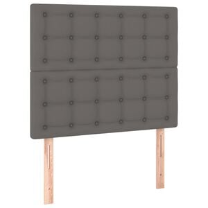 vidaXL Cabecero de cama gris 80x5x118/128 cm piel sint&eacute;tica